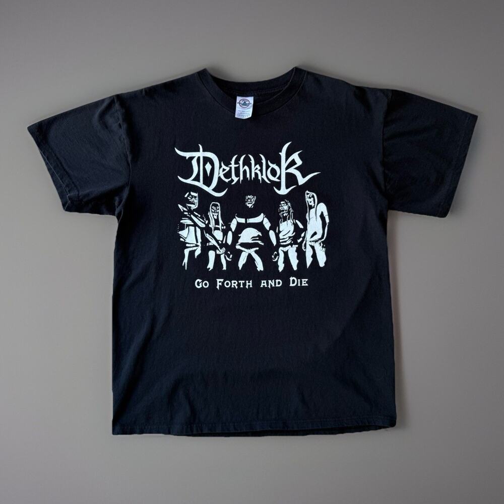 Vintage Dethklok Shirt Large Black Y2K Cartoon Network Adult Swim Promo